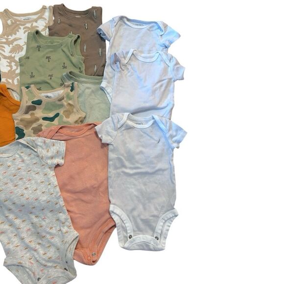 Carter's Assorted Baby Sleeveless and Short Sleeve Bodysuit Bundle Lot, Size 3m - Picture 6 of 8
